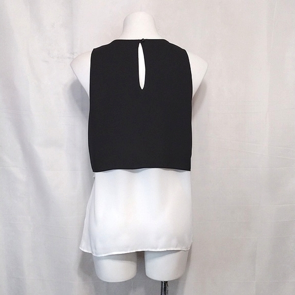 Joseph Ribkoff Colorblock Chiffon Double Layered Tank Top Flowy Chic Small - Picture 8 of 11